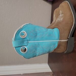 Girls Shyanne Brown and Blue Cowboy Boots